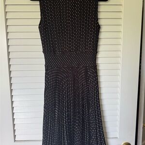 Nanette Lepore Black and White Pleated Midi Dress